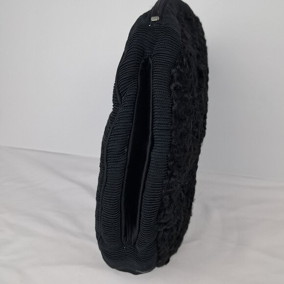 Vintage Persian Curly Lamb Muff w/ Waldes Zipper by Engel-Fetzer Cleveland OH - Picture 3 of 15